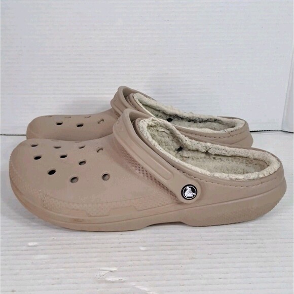 Crocs Lined Clog Shoes Men’s Size 12 Brown Faux Fur Slip On Comfort Warm Casual main image 4